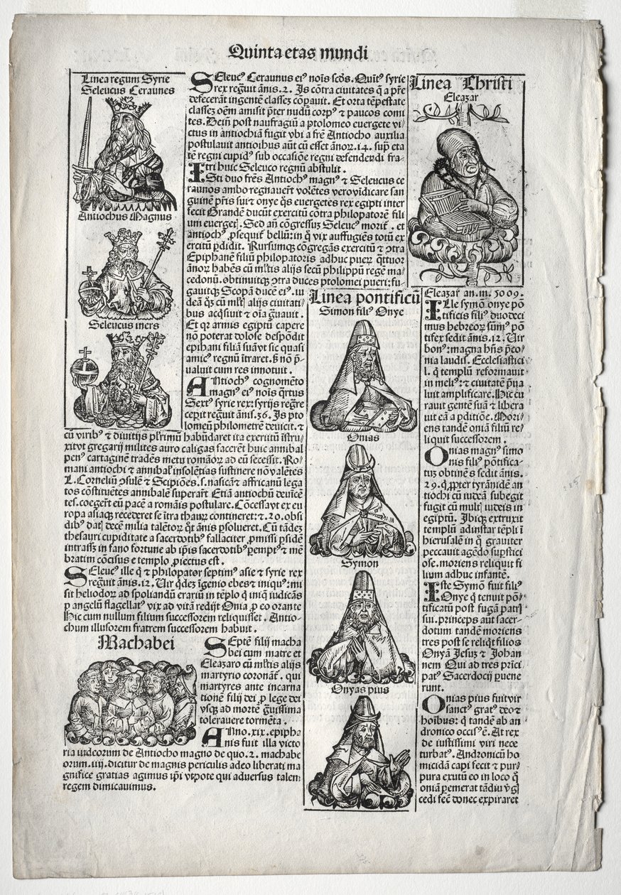 Genealogische Pagina; gepubliceerd in de Neurenberg Kroniek door Hartmann Schedel door after Augustin Pajou