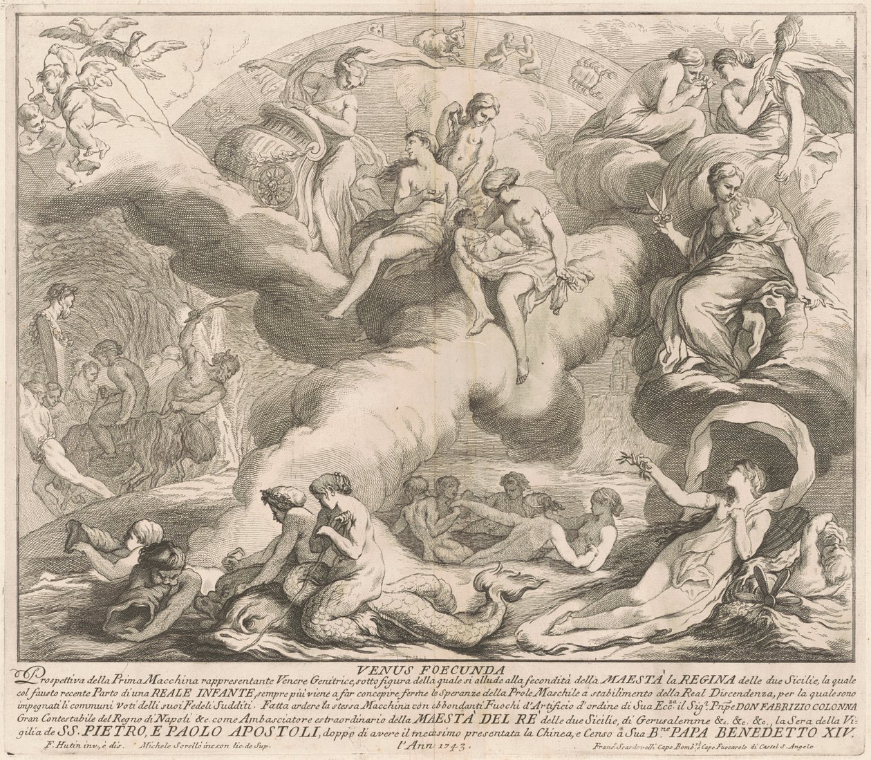De Prima Macchina voor de Chinea van 1743: Venus Genetrix door after François Hutin Miguel de Sorellò