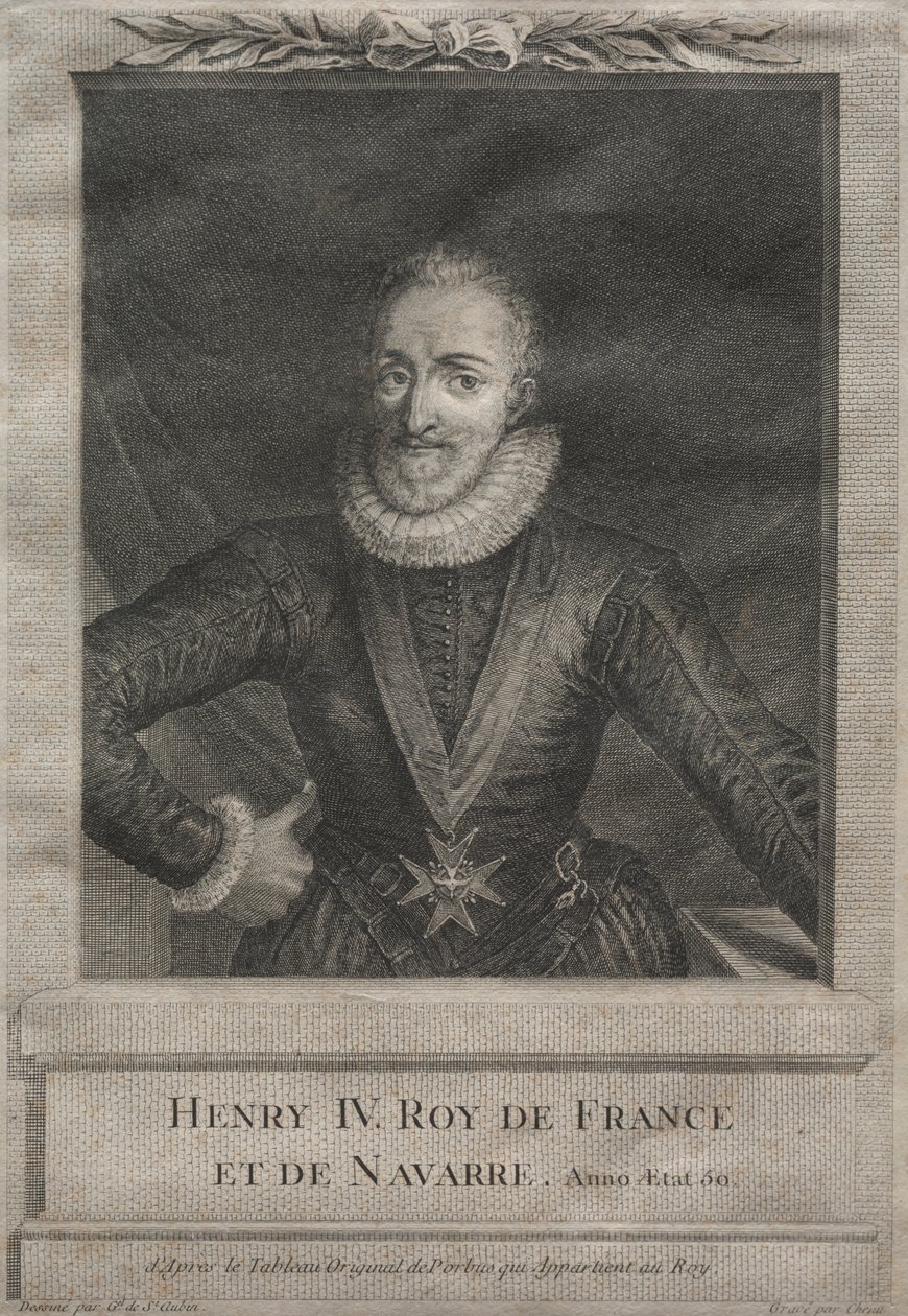 Hendrik IV, Koning van Frankrijk door after Gabriel de Saint Aubin