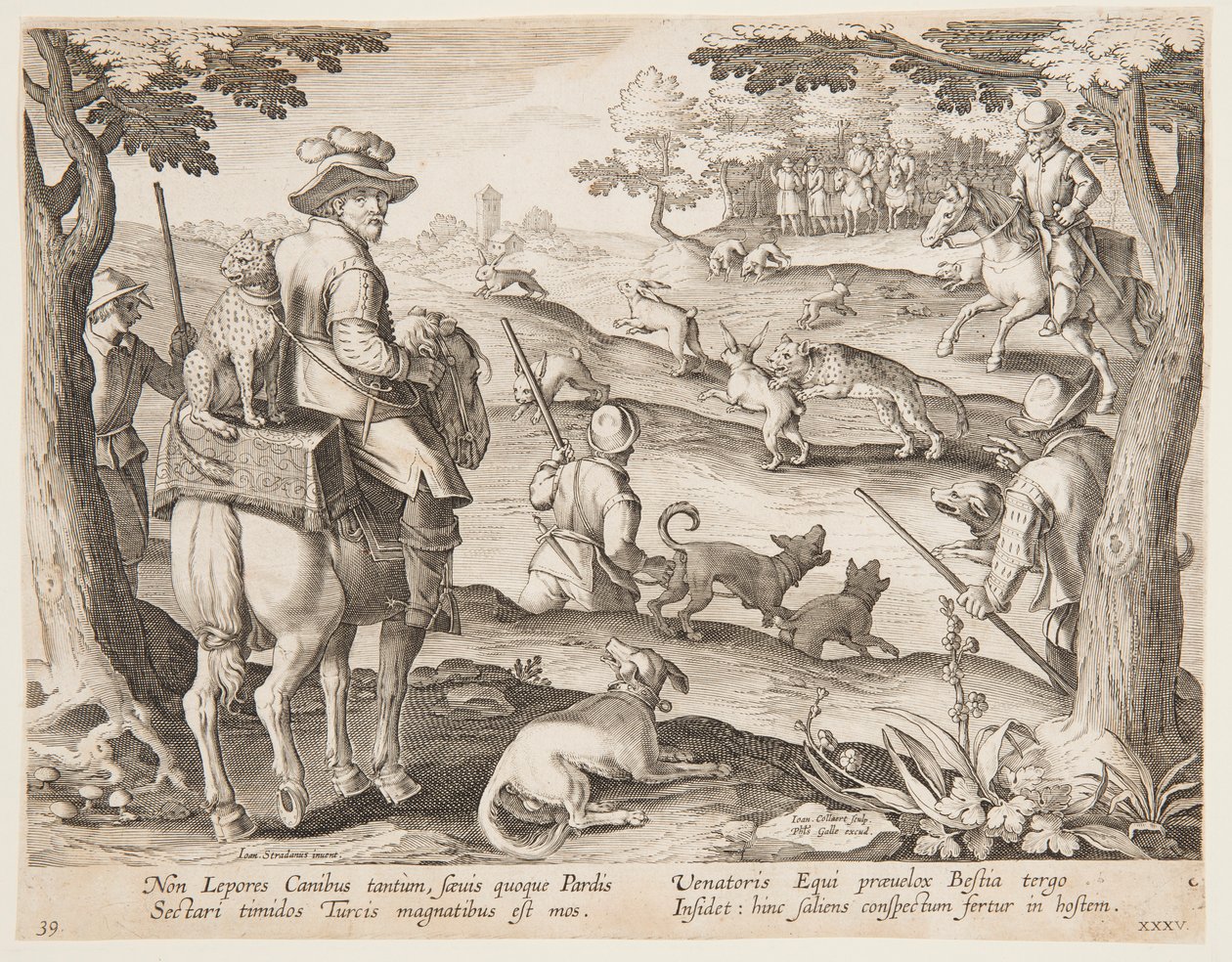 Konijnenjacht door after Jan van der Straet, called Stradanus