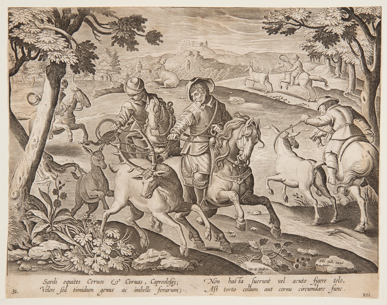 Herten Vangen door after Jan van der Straet, called Stradanus