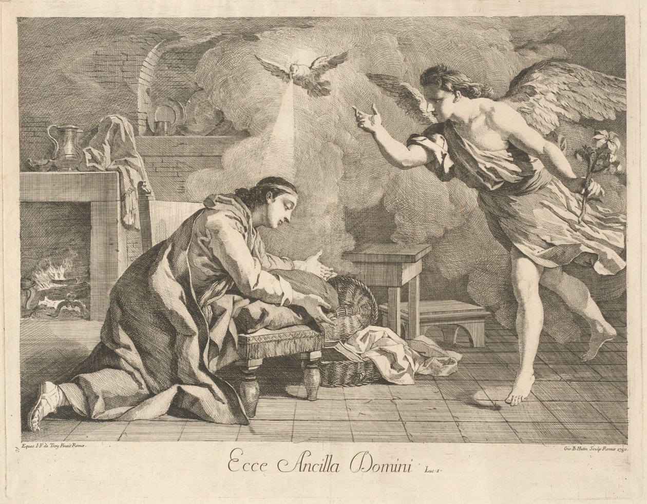 De Aankondiging door after Jean François de Troy Jean Baptiste Hutin