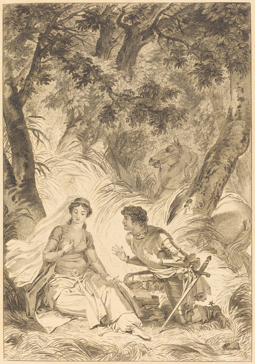 De verloofde van de koning van Garbe: De ridder door after Jean Honoré Fragonard