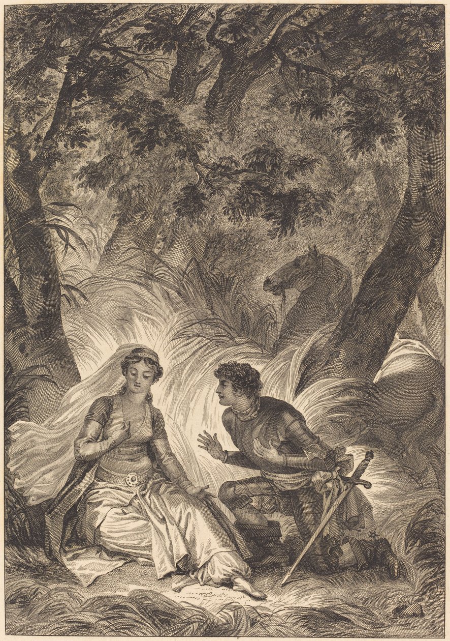 De verloofde van de koning van Garbe: De ridder door after Jean Honoré Fragonard