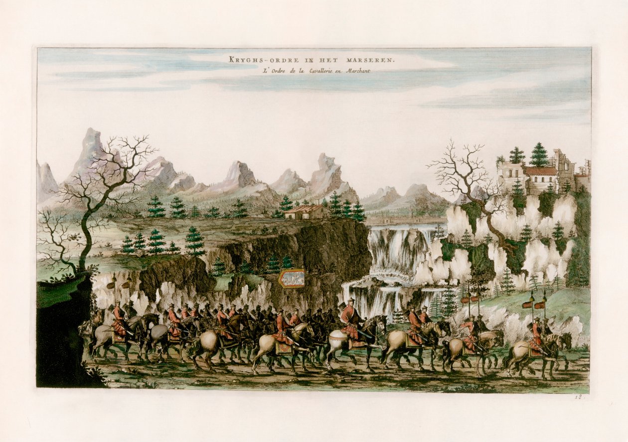 Cavalerie marcheren door after Johannes Nieuhof