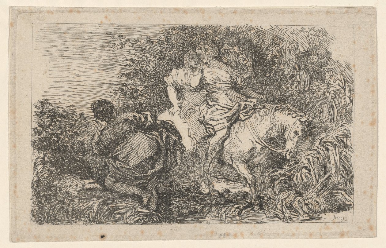 De vlucht van Cloelia door after Livio Mehus Jean Honoré Fragonard