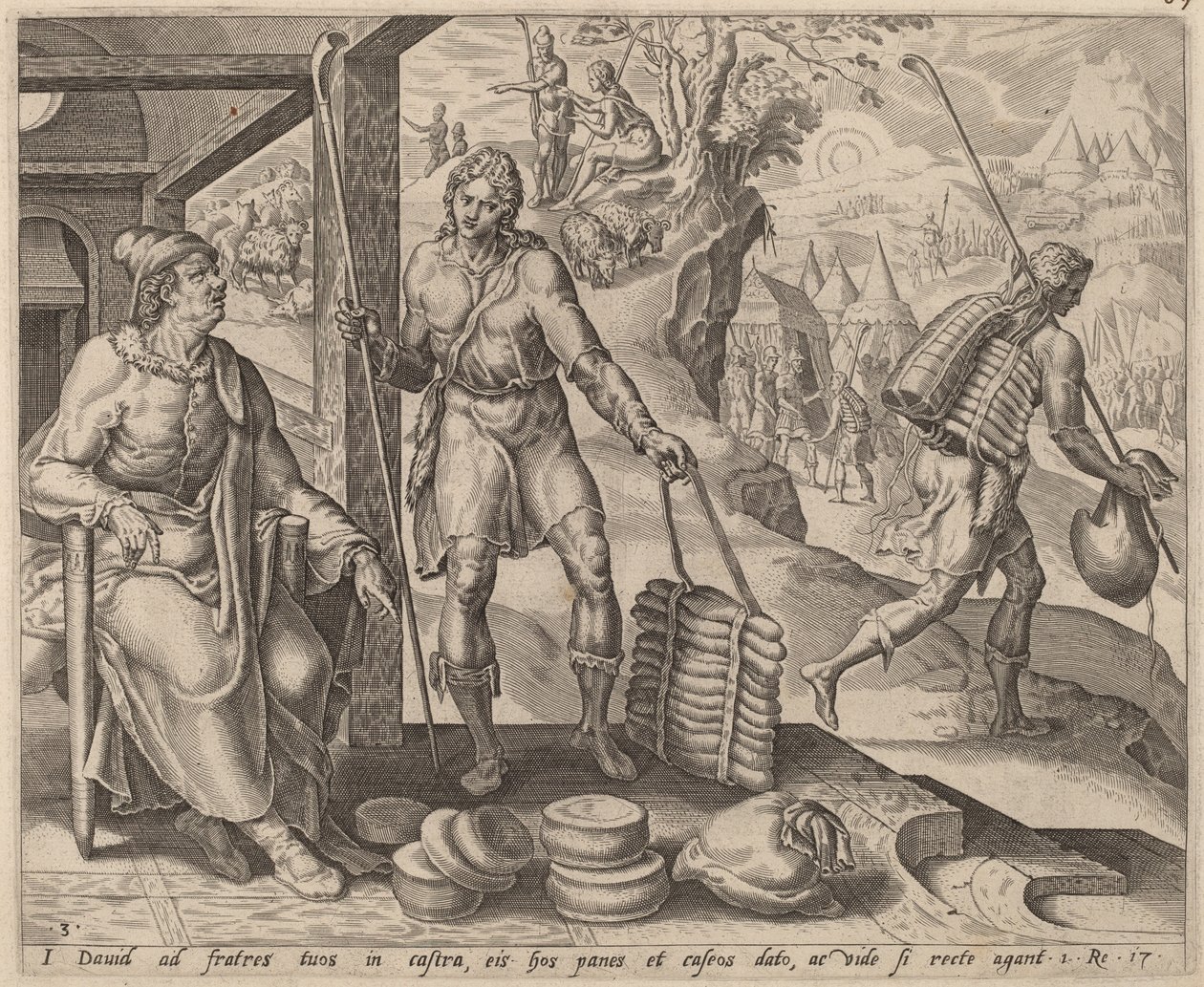 Jesse Stuurt David naar het Kamp door after Maerten van Heemskerck