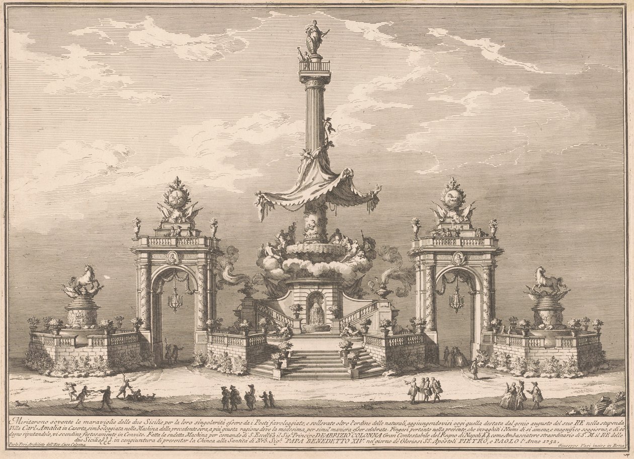 De Tweede Macchina voor de Chinea van 1752: Het Banket van de Goden in Villa Carl