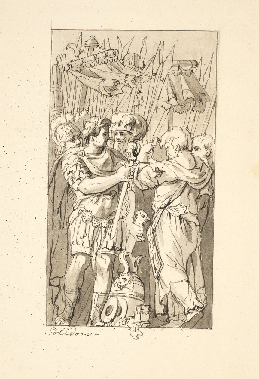 Scène uit de Romeinse geschiedenis door after Polidoro da Caravaggio