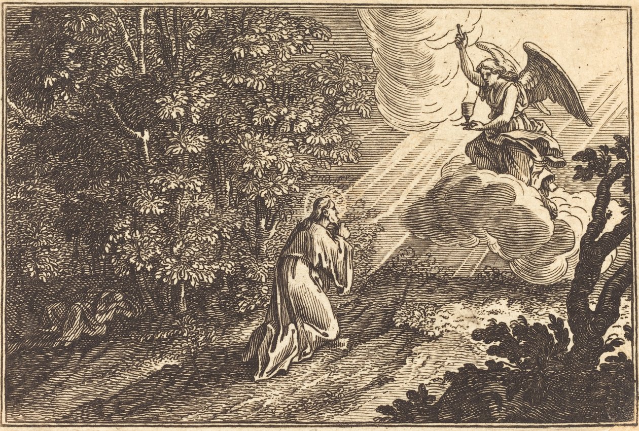 Christus Biddend op de Olijfberg door after Sébastien Le Clerc I
