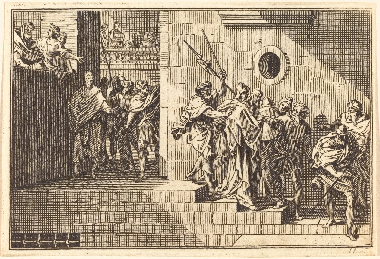 Herodes Stuurt Christus Terug naar Pilatus door after Sébastien Le Clerc I