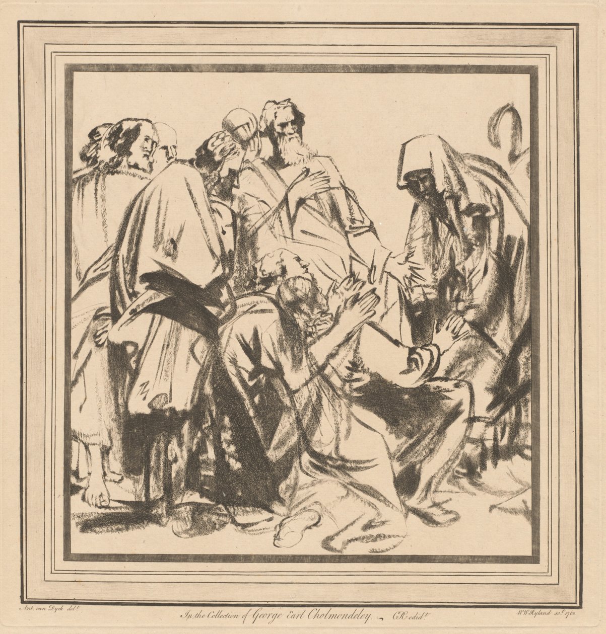 Jakob Overreed om Benjamin met Zijn Broeders naar Egypte te Sturen door after Sir Anthony van Dyck William Wynne Ryland