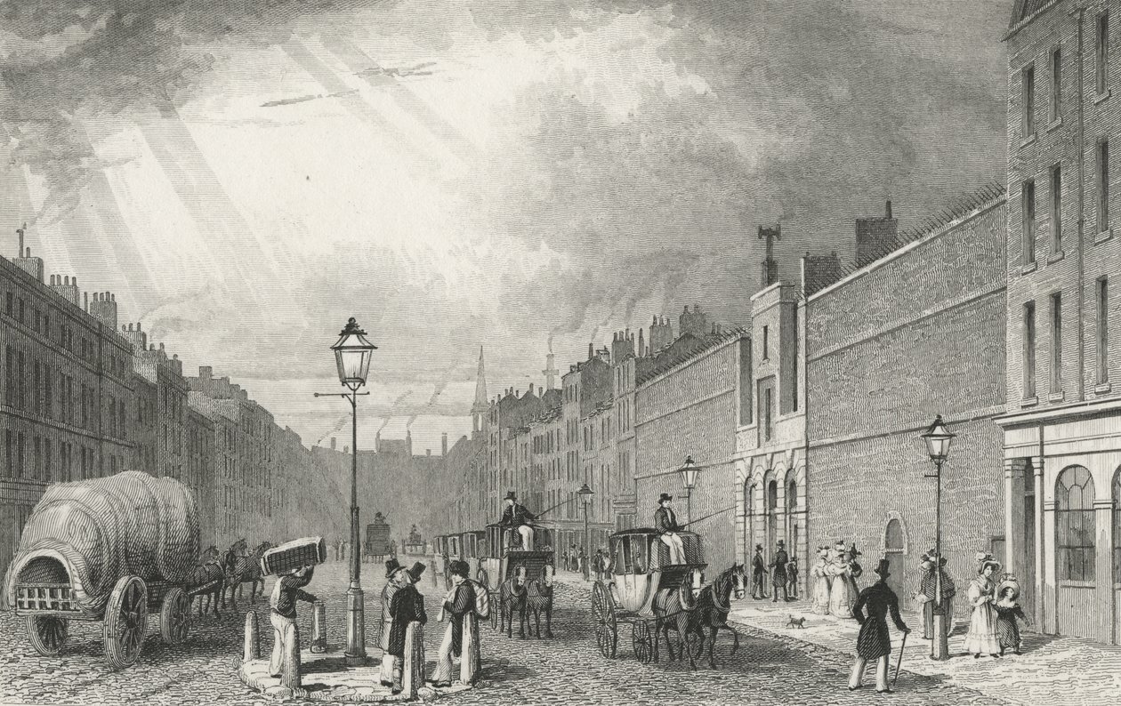 Farringdon Street en de Fleet Gevangenis, 1830 door Thomas Hosmer after Shepherd