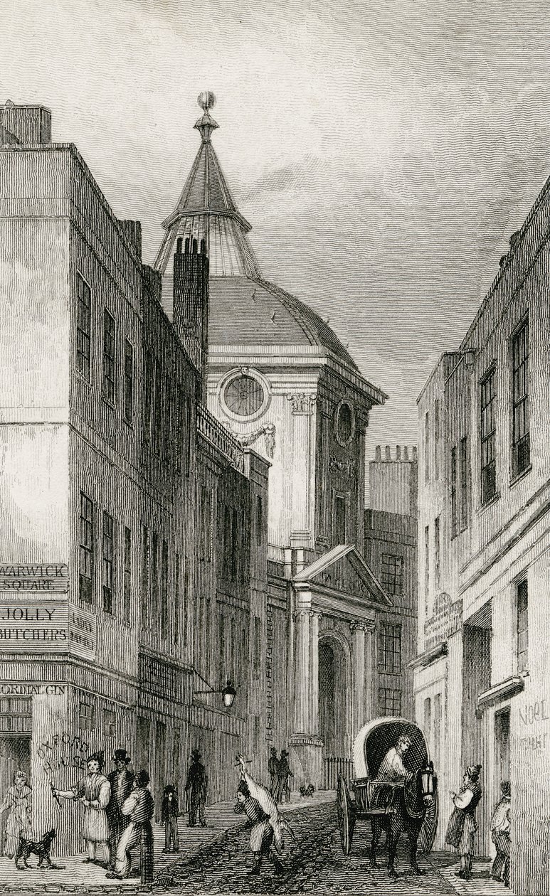 Artsen College, Warwick Lane, 1830 door Thomas Hosmer after Shepherd