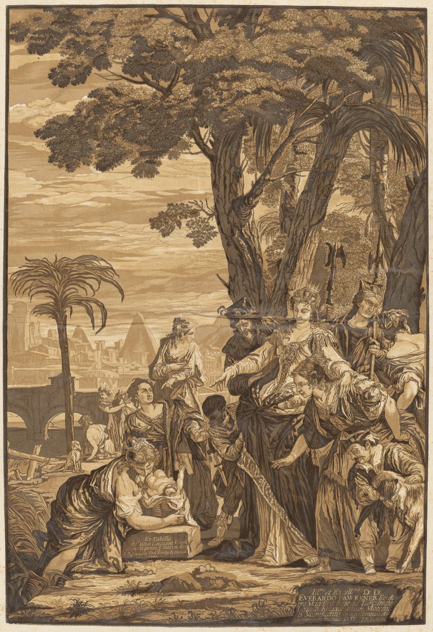 De Vondst van Mozes door after Veronese John Baptist Jackson