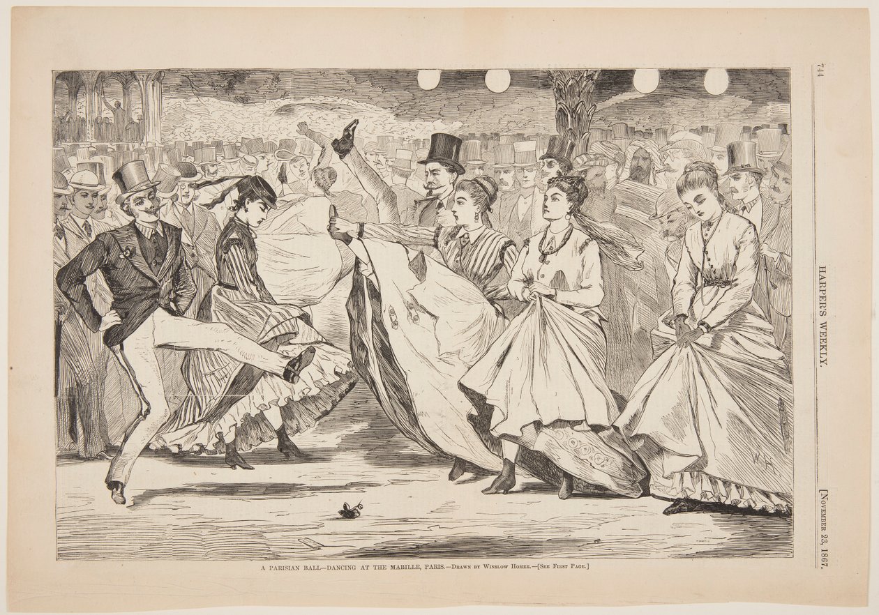 Een Parijse bal – Dansen bij de Mabille, Parijs door after Winslow Homer