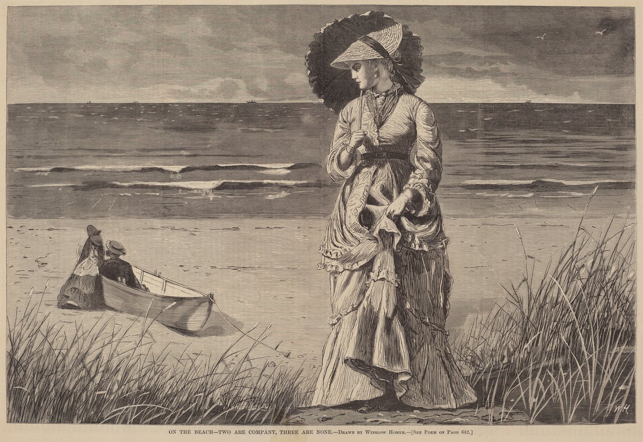 Op het strand - Twee is gezelschap, drie is teveel door Winslow Homer