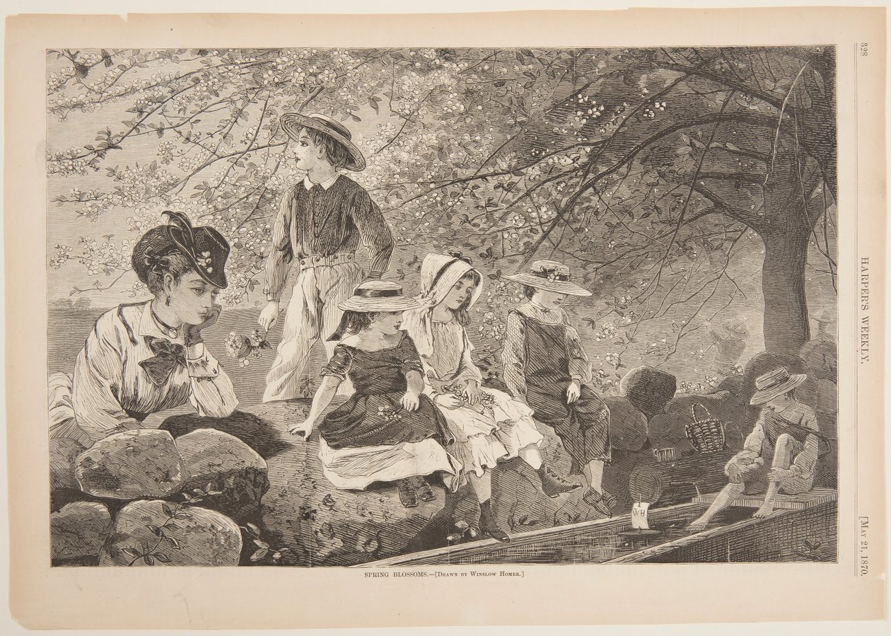 Lentebloesems door after Winslow Homer