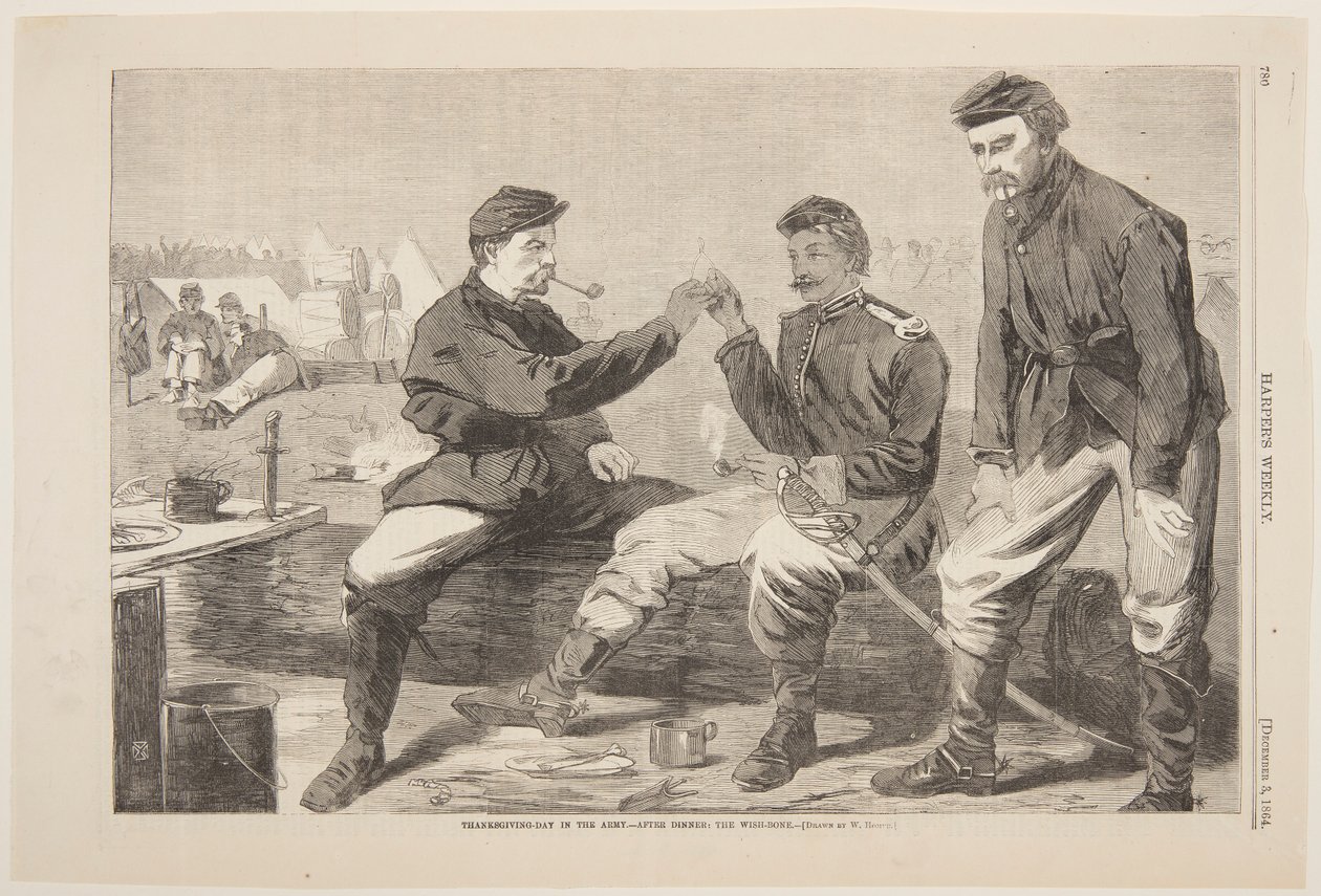 Thanksgiving-Day in het Leger – Na het Diner: Het Wensbeen door after Winslow Homer