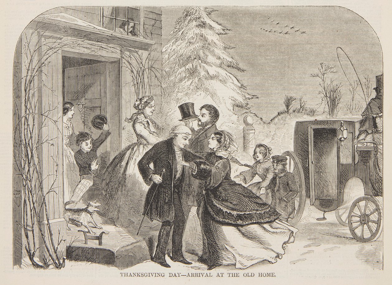 Thanksgiving Day – Aankomst bij het oude huis door Winslow Homer