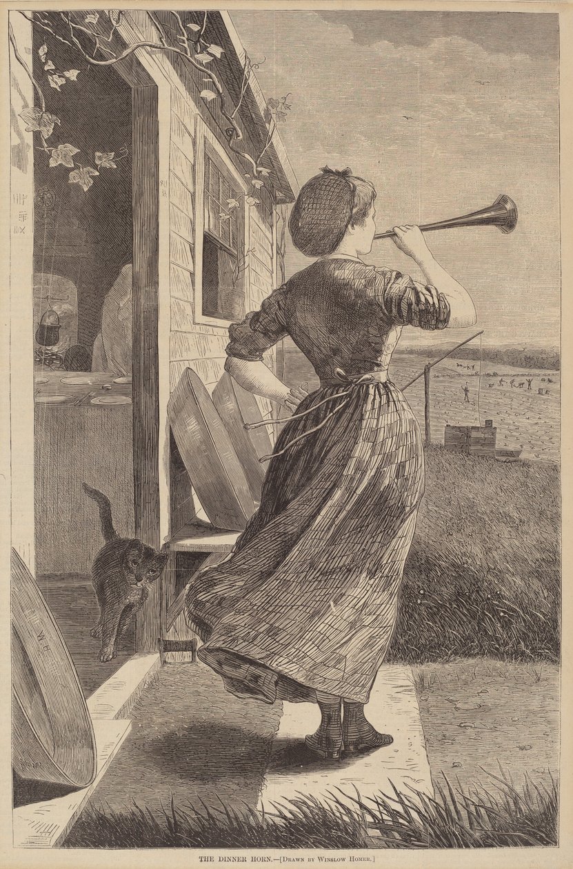 De dinerhoorn door after Winslow Homer