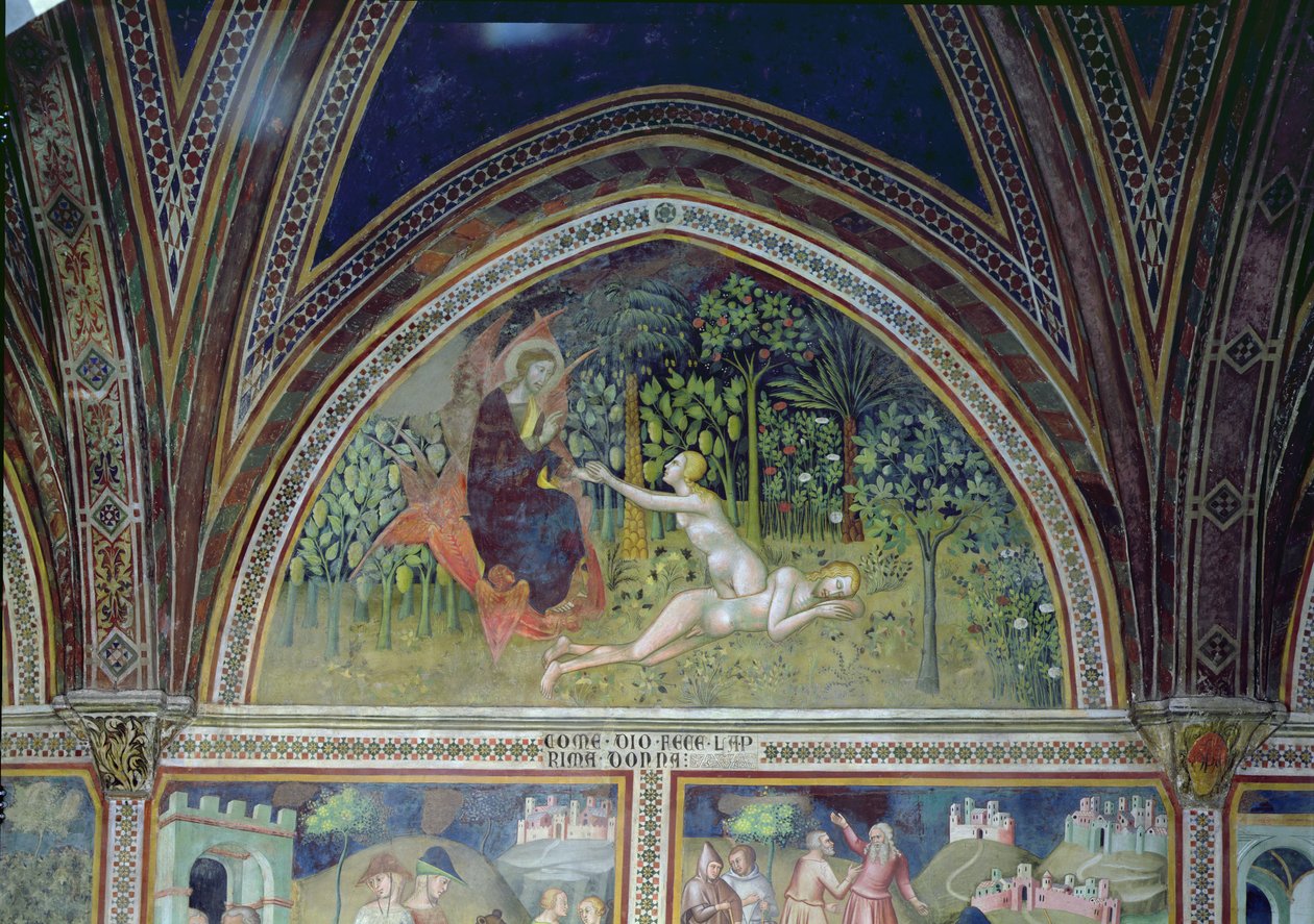 De schepping van Eva, 1356-67 door also Manfredi de Battilori Bartolo di Fredi