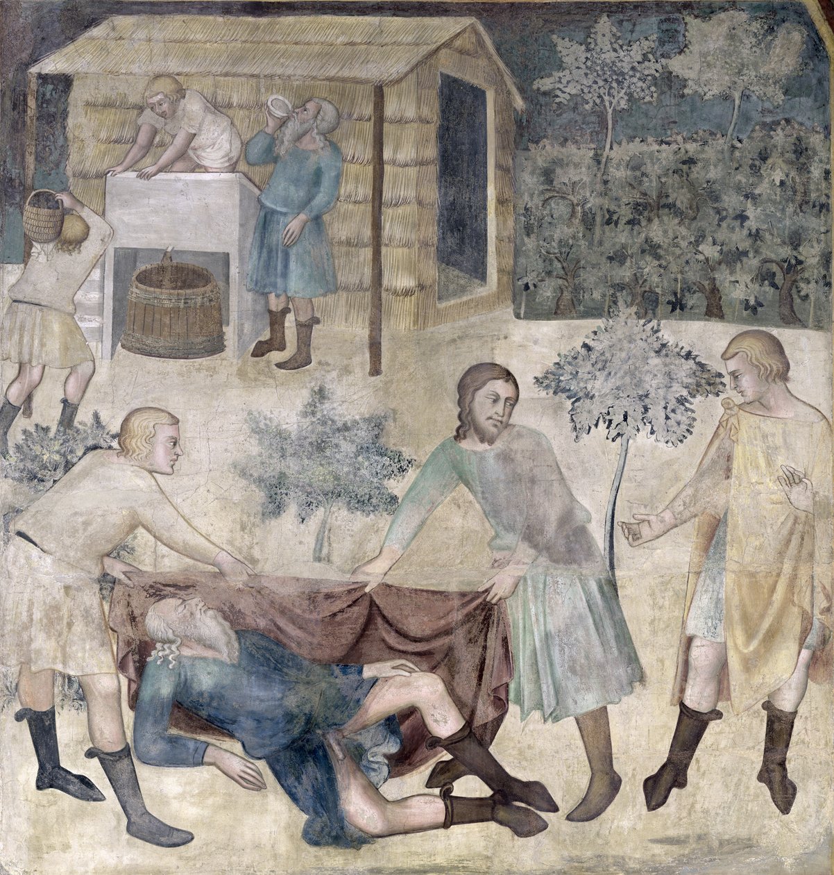 De dronkenschap van Noach, 1356-67 door also Manfredi de Battilori Bartolo di Fredi