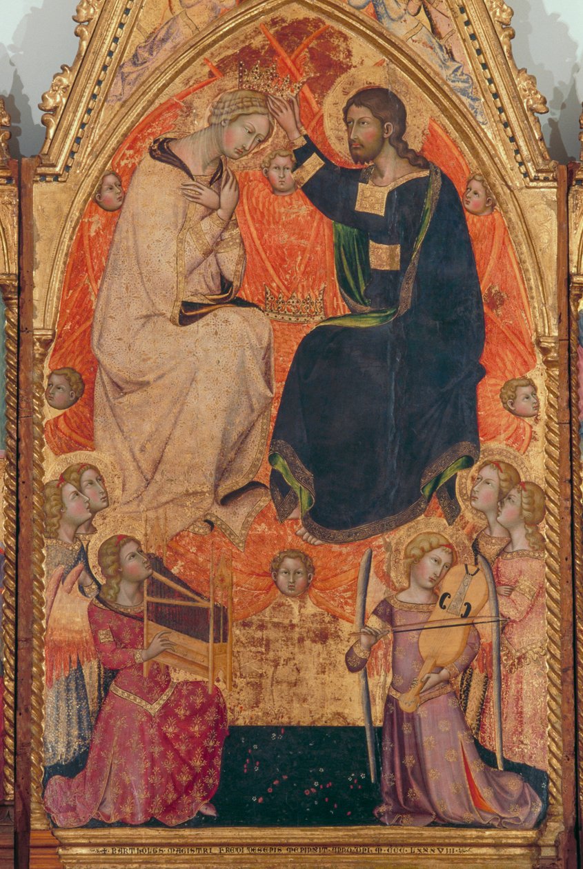 Polyptiek van de Kroning van de Maagd door also Manfredi de Battilori Bartolo di Fredi
