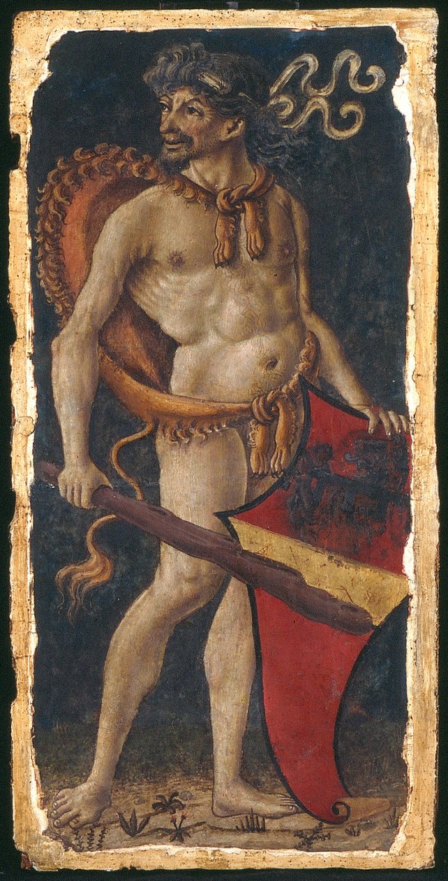 Dutch: Wildeman met wapen van de familie Bellanti Wild man with shield, to the left door anonymous 
