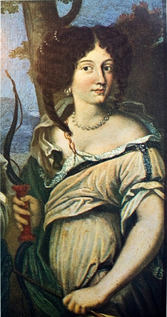 Frans:  Triple portrait de femmes, anciennement dit "Les Nièces de Mazarin" Drievoudig portret van vrouwen, voorheen bekend als "De nichten van kardinaal Mazarin". door anonymous 