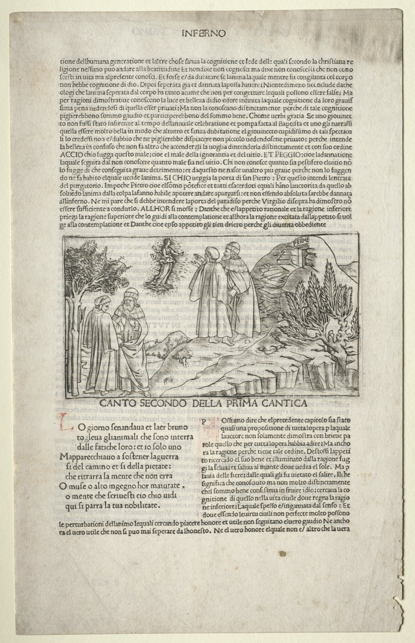 Dante en Virgil met de visioen van Beatrice door attributed to Baccio Baldini (Italian, c. 1436 1487)