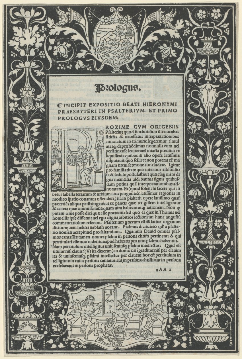 Een Witte Lijnrand met Twee Cartouches: "Een Sater die een Ram Offert," en "De Keuze van Hercules" door attributed to Benedetto Bordon