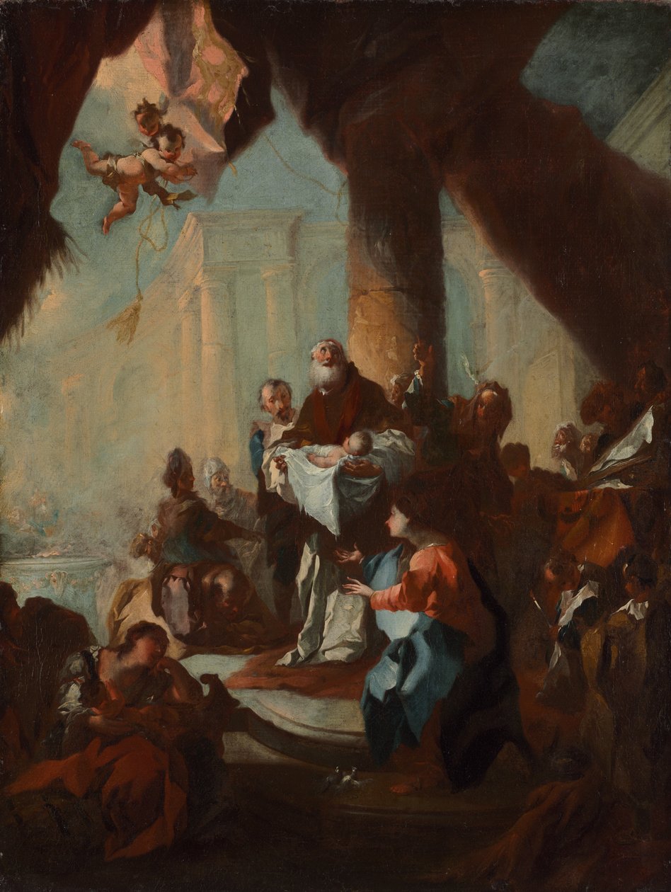 Studie voor "De Presentatie van Christus in de Tempel" (voor Sint Ulrich, Wenen) door attributed to Franz Anton Maulbertsch