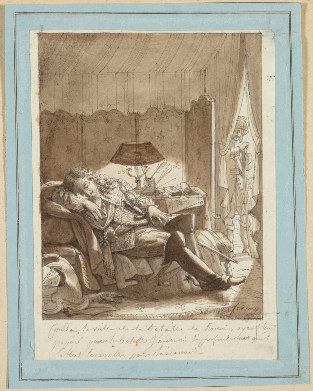 De slaap van de Grote Condé door attributed to Kenkō Shōkei