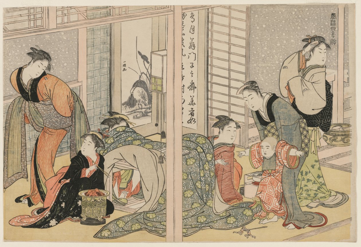 Elegante Plezieren van de Vier Seizoenen door attributed to Kitagawa Utamaro