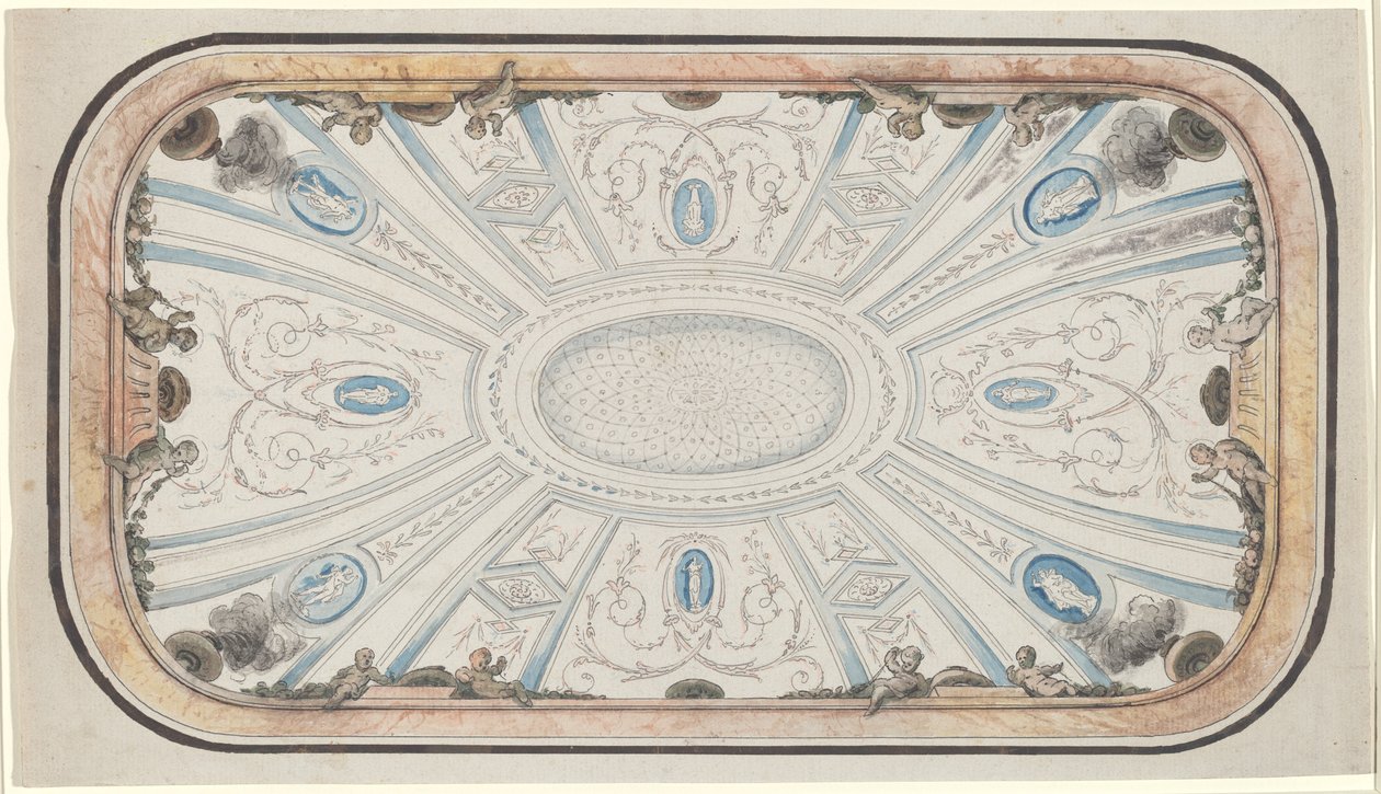 Ontwerp voor een plafond door attributed to Mauro Antonio Tesi