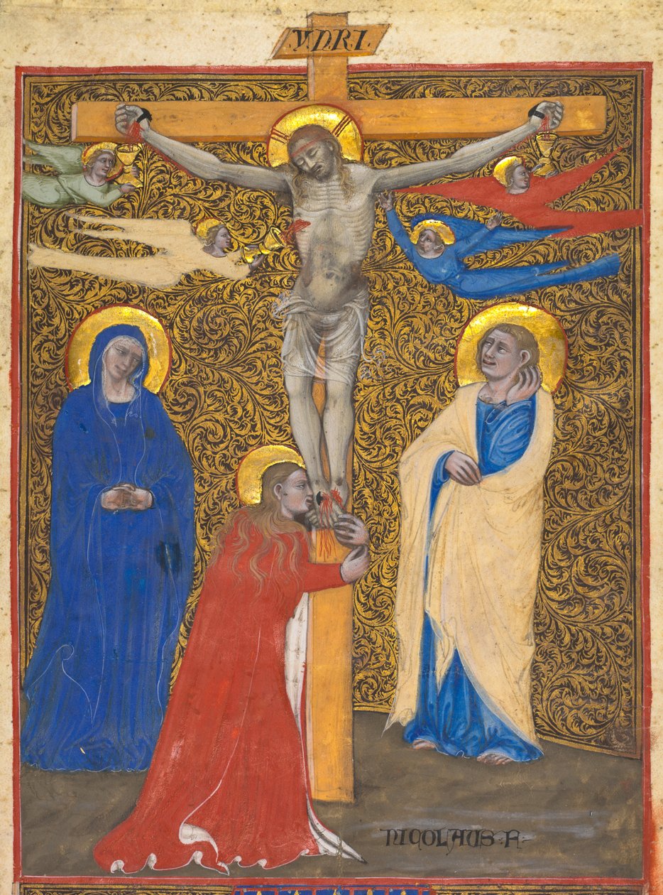 Enkel Blad uit een Missaal: De Kruisiging door attributed to Nicolò da Bologna