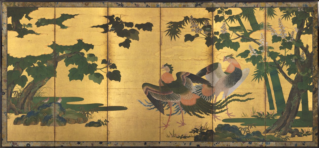 Feniksen en Paulownia door attributed to Tosa Mitsuyoshi