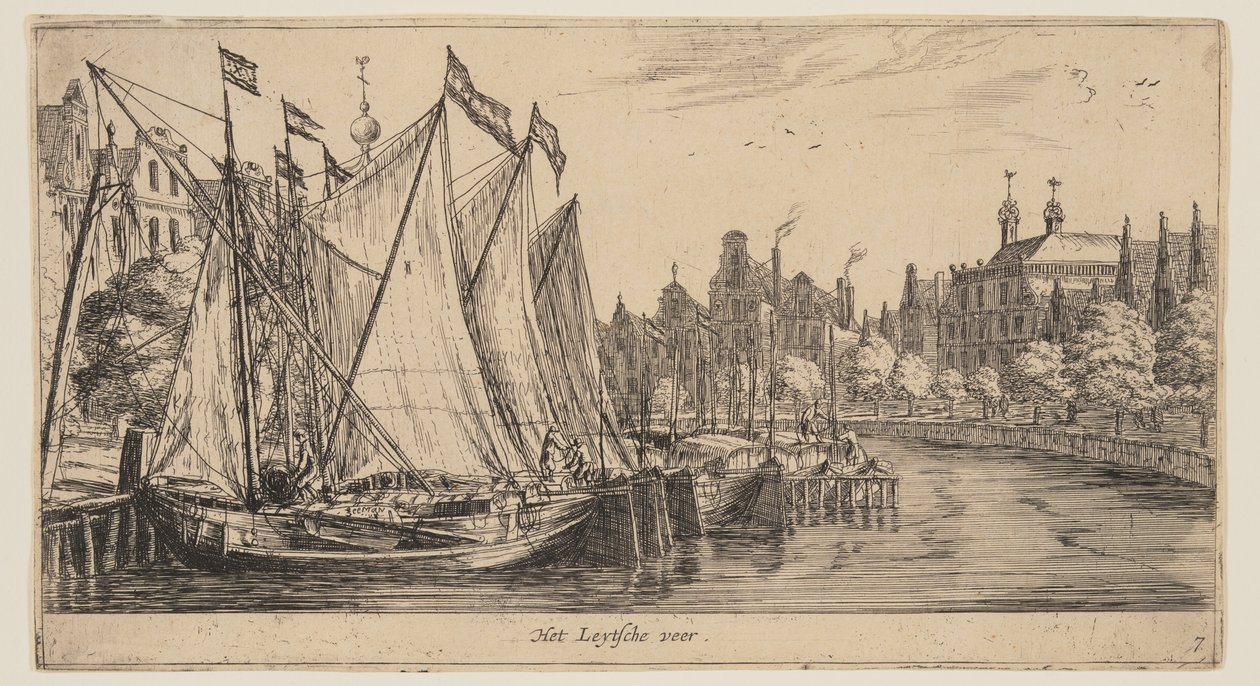 Het Leytsche veer, from Views of Amsterdam door called Zeeman Reinier Nooms
