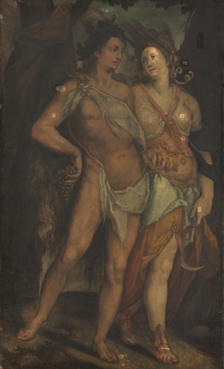 Ceres en Bacchus door copy after Bartholomaeus Spranger