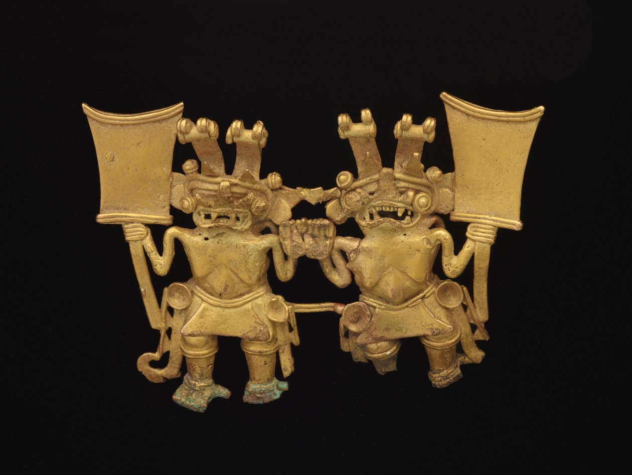 Hanger met twee figuren, c.700-1520 door culture Diquis