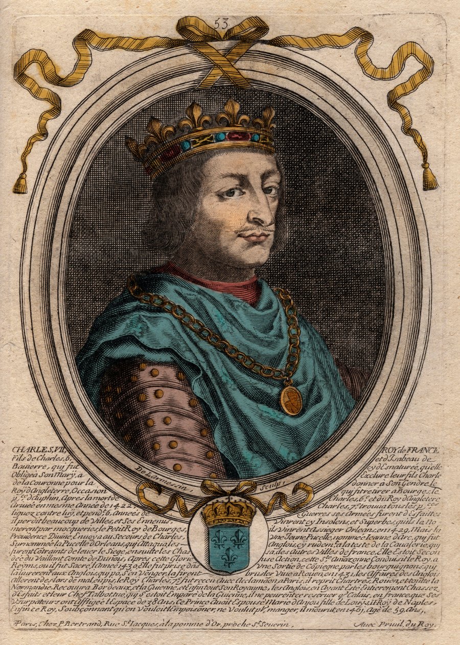 Portret van Karel VII (1403-1461) Koning van Frankrijk door de Larmessin