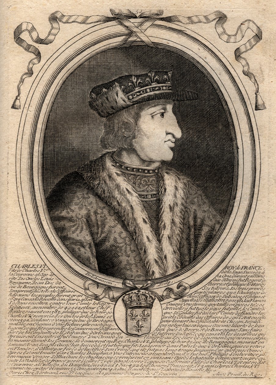 Portret van Karel VI (1368-1422), koning van Frankrijk door de Larmessin