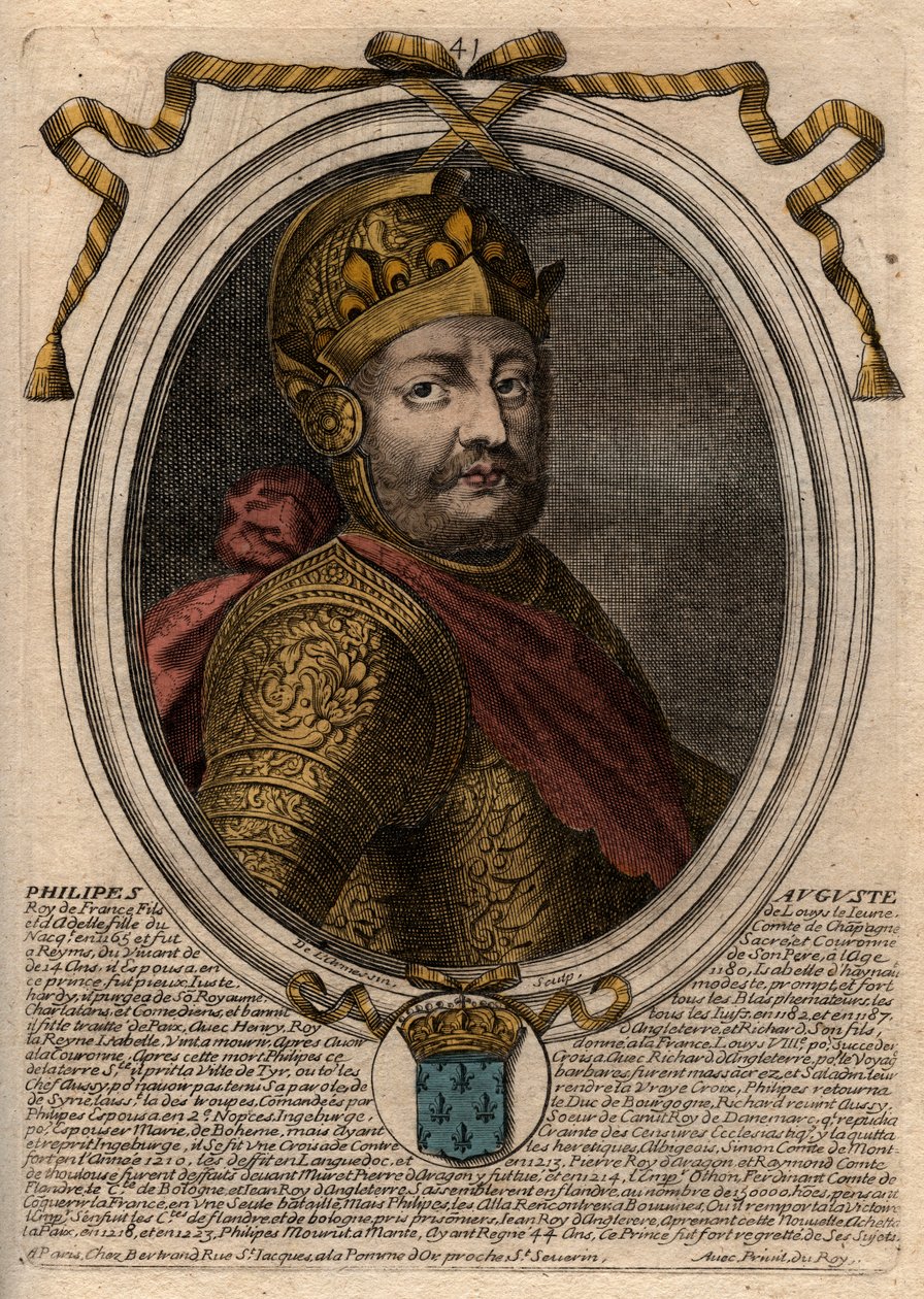 Portret van Filips II genaamd Filips Augustus (1165-1223) - Filips ...