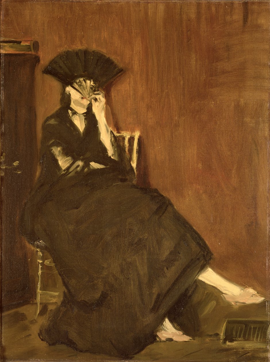 Berthe Morisot (1841-95) met een waaier, 1872 door Édouard Manet