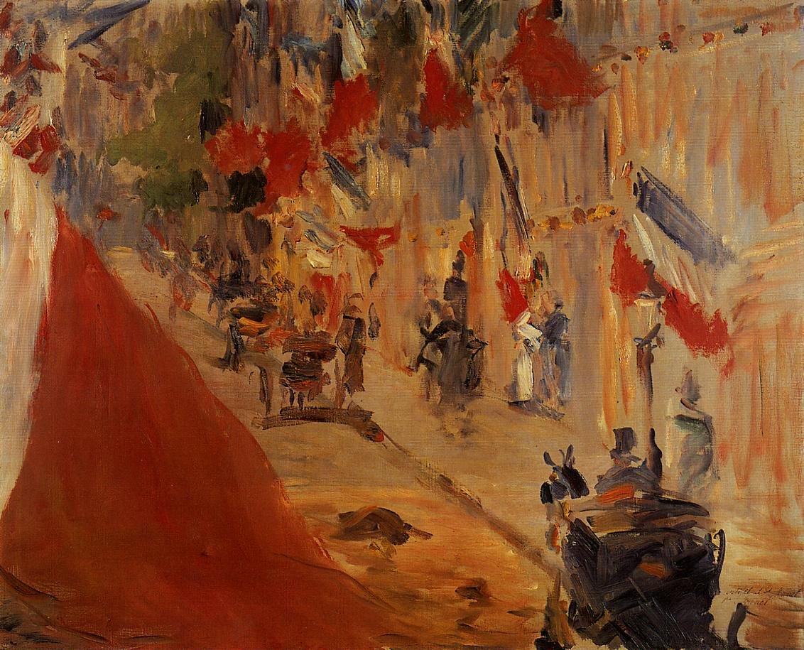 De Rue Mosnier met Vlaggen door Édouard Manet