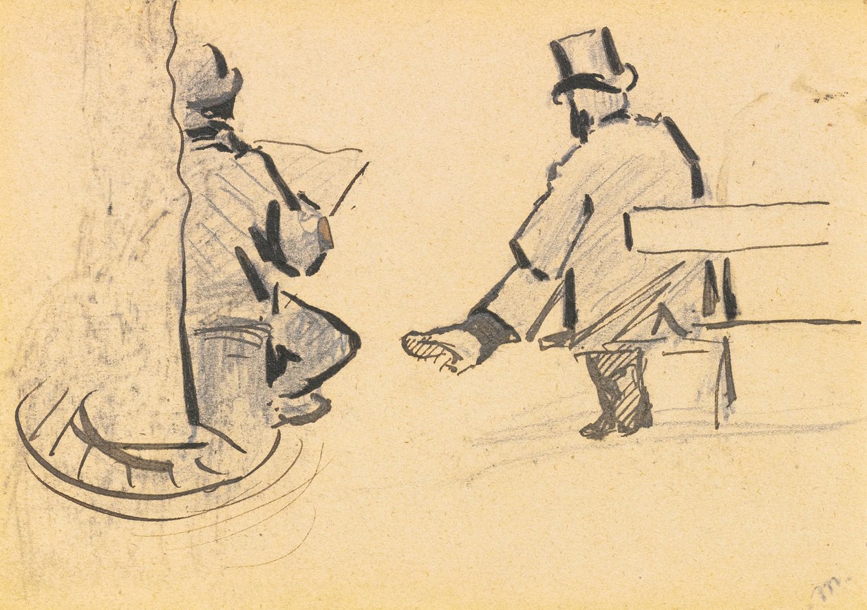 Man op een bank door Édouard Manet