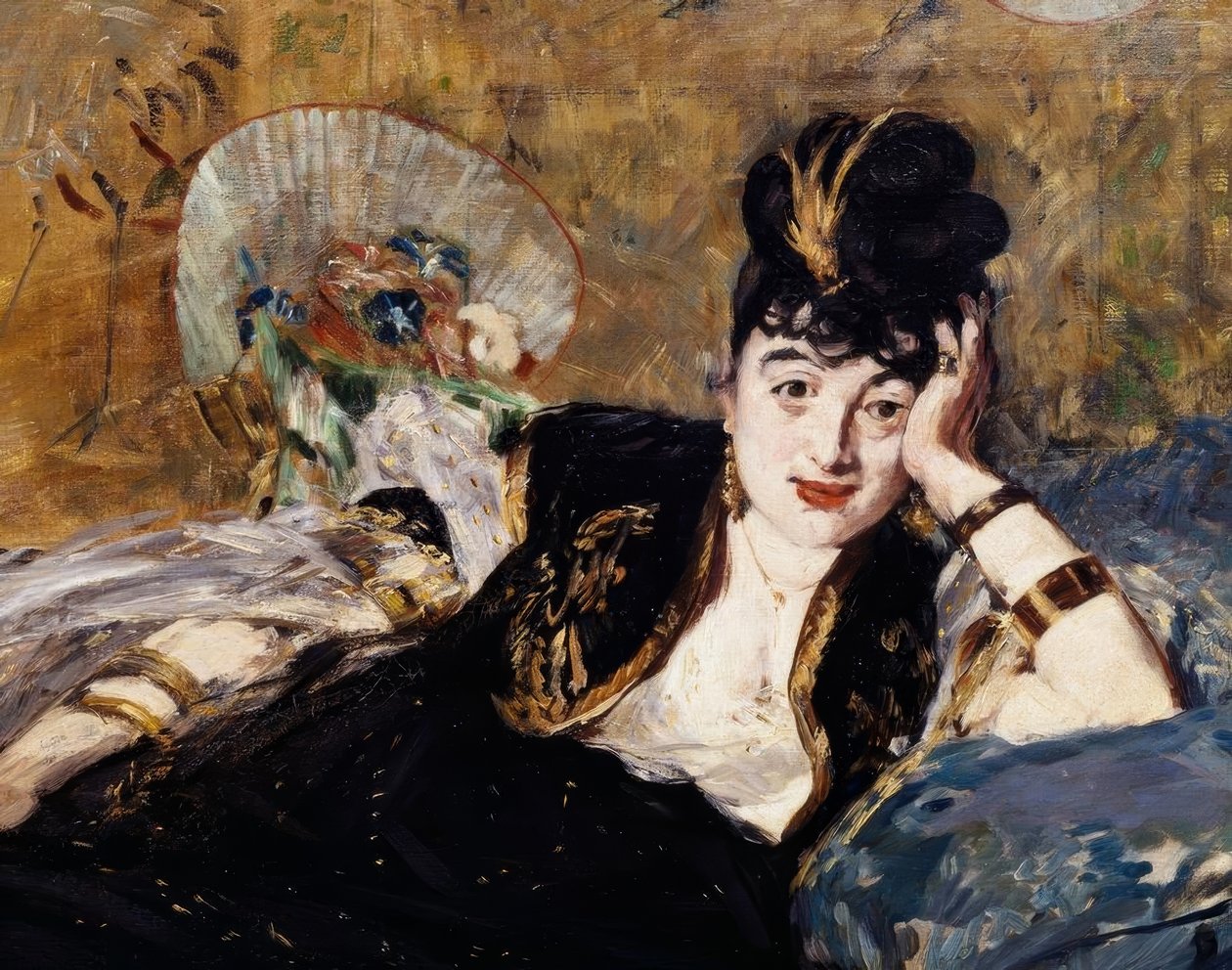 De dame met waaiers door Édouard Manet