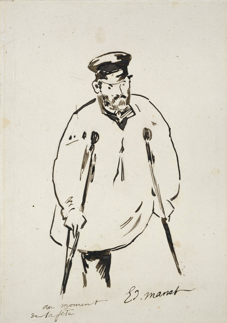 Man op Krukken door Édouard Manet