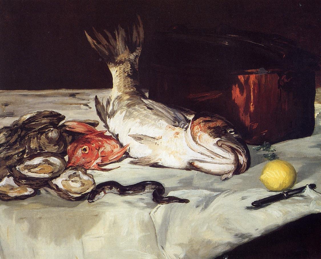 Stilleven met Vis door Édouard Manet